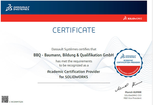 SolidWorks Zertifikat Ausbildungseinrichtung